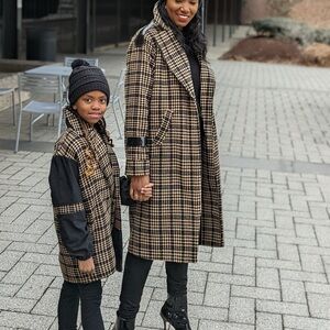 Midweight Wool And Patent Coat